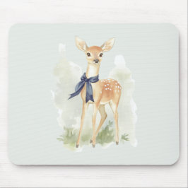 Deer with Blue Bow Mousepad