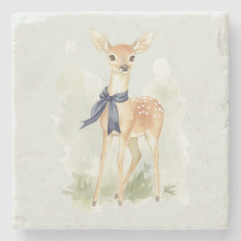 Deer with Blue Bow Steinuntersetzer