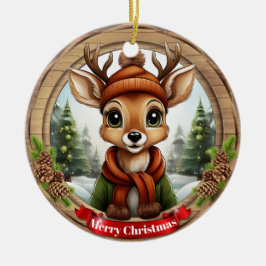 Deer Xmas Character Reindeer Animal Christmas  Cer Keramik Ornament
