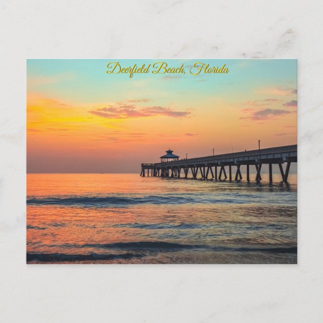 Deerfield Beach, Florida - Daybreak Pastelle Postkarte (Vorderseite)