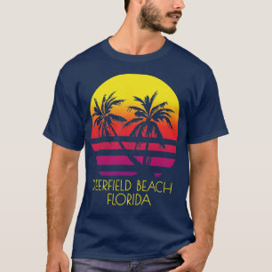Deerfield Beach Florida Vintager tropischer Sonnen T-Shirt