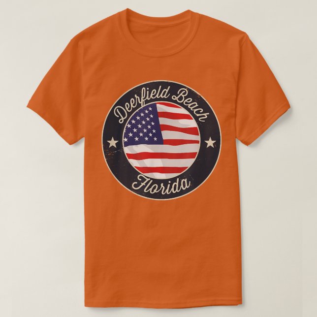 Deerfield Beach - Patriotic Florida Souvenir T-Shi T-Shirt (Design vorne)