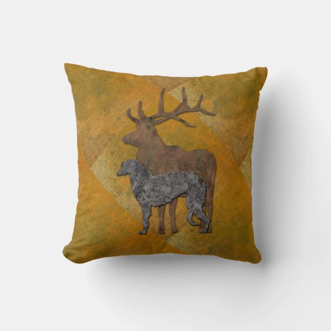 Deerhound & deer kissen (Vorderseite)