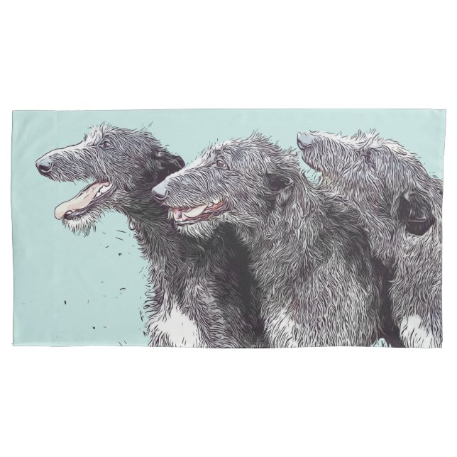 Deerhound trio-Kissen-Überzug Kissenbezug (Vorderseite)