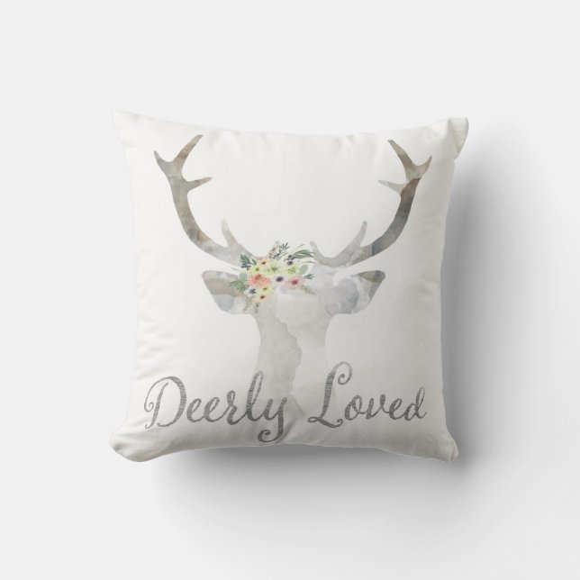 Deerly liebte Rotwild Boho Kissen (Vorderseite)