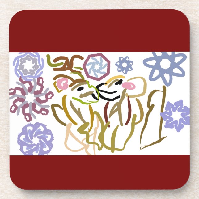 Deer's winter lover  getränkeuntersetzer (Vorderseite)