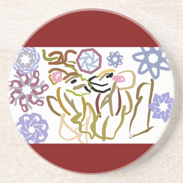 Deer's winter lover  getränkeuntersetzer (Vorne)