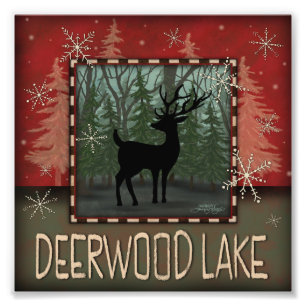 "Deerwood Lake" Inspirivity Square Print Fotodruck