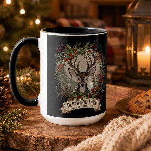 Deerwood Lake Rustikale Wald-Weihnachten Hirsche Tasse