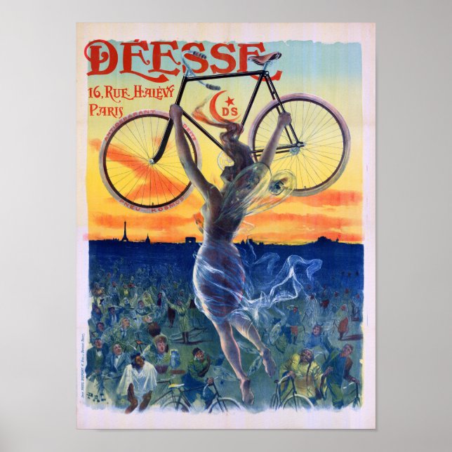 Déesse Cycles 1898 Affiche publicitaire Vintage (Devant)
