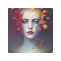 Déesse d'automne Métal Mur Art