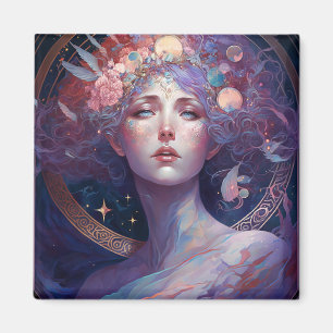 Déesse de nuit Reine Imaginaire Magnet d'art