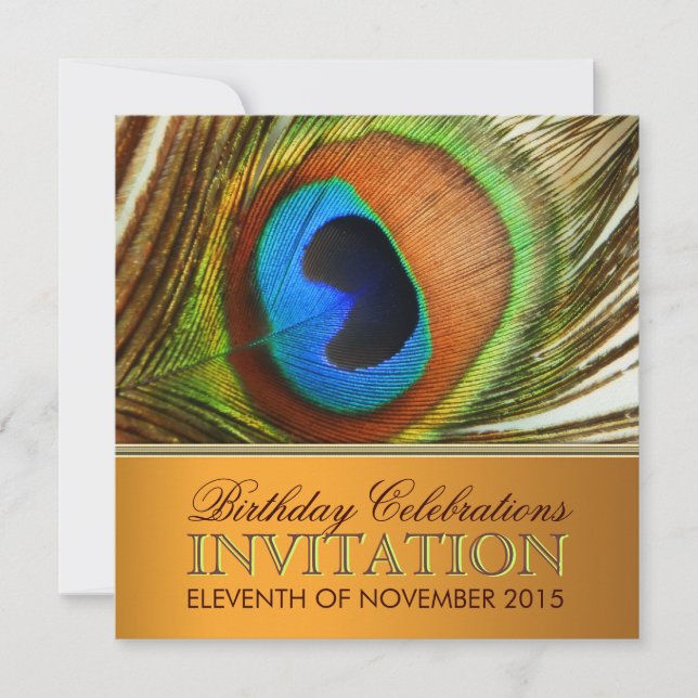 Déesse de Peacock Invitations de fête d'anniversai (Devant)