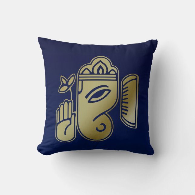 Déesse d'or Ganesha - Coussin Carré (Recto)