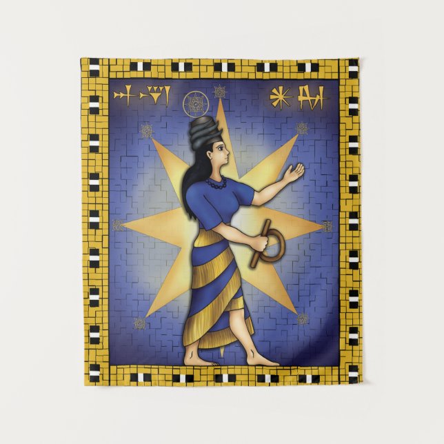 Déesse Inanna - Tirage du mur de tapisserie de l'I (Devant)