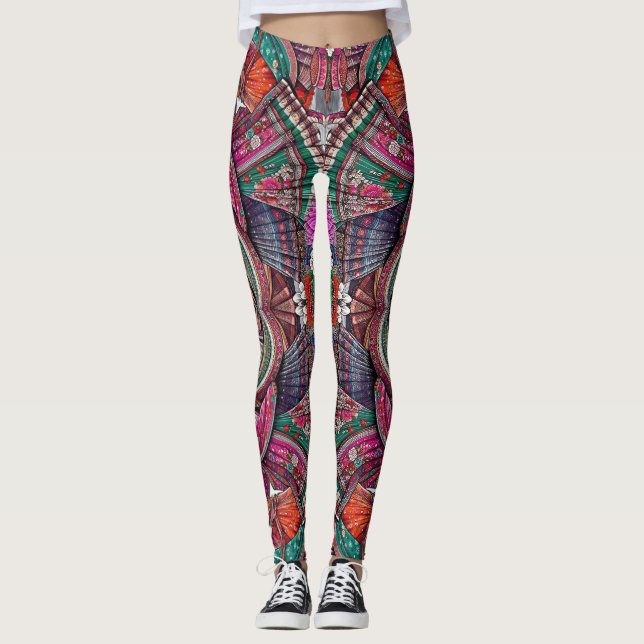 Déesse tribale de Boho Leggings inspirés par l'art (Devant)