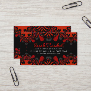 Déesse tribale gothique Rouge+Noir Carte de visite