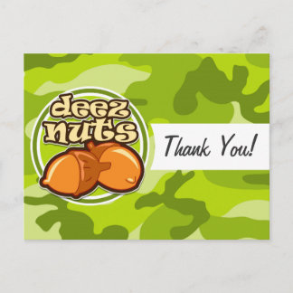 Deez Nuts; hellgrüne Camouflage, Tarnung Postkarte