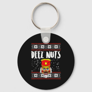 Deez Nuts Nussknacker Lustiger hässlicher Weihnach Schlüsselanhänger