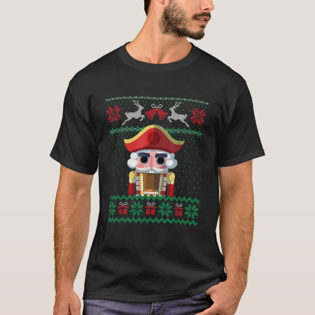 Deez Nuts Nutcracker Funny hässlich Weihnachten We T-Shirt (Vorderseite)