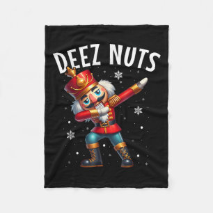 Deez Nuts Nutcracker Nut Funny Men Funny Chr Fleecedecke