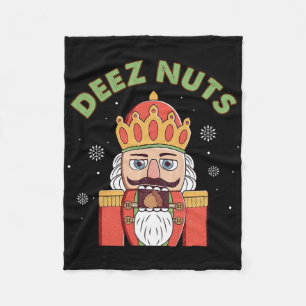 Deez Nuts Nutcracker Nut Men Damen Spaß Weihnachte Fleecedecke