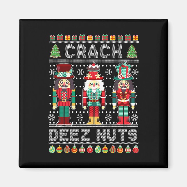 Deez Nuts Nutcracker Spaß Ugge Weihnachten Weihnac Magnet (Vorne)