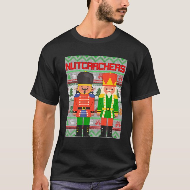 Deez Nuts Nutcrackers Soldier Ugly Christmas T-Shirt (Vorderseite)