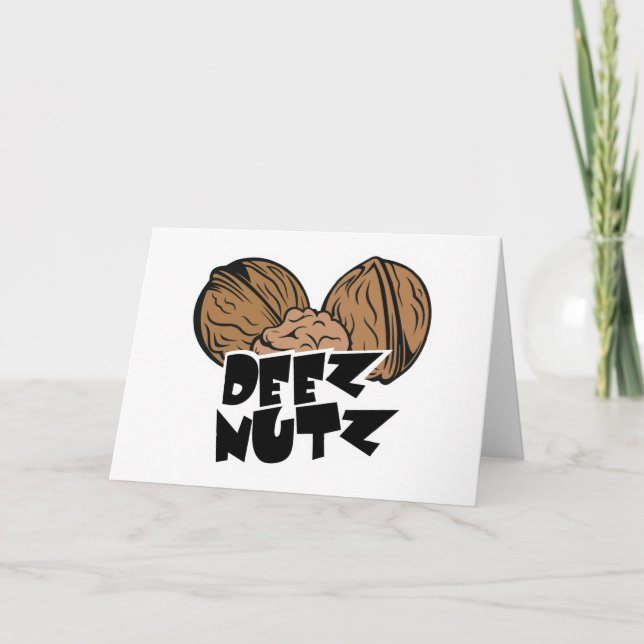 Deez Nutz Funny Illustration Feiertagskarte (Vorderseite)