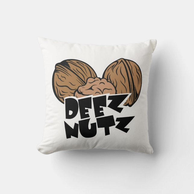Deez Nutz lustige Illustration Kissen (Vorderseite)