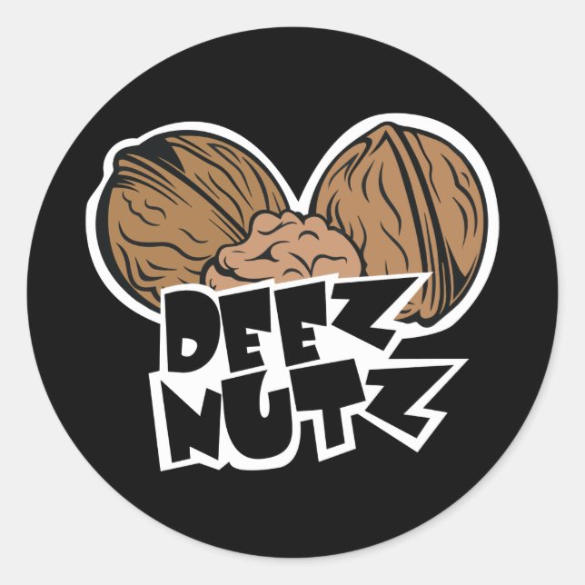 Deez Nutz lustige Illustration Runder Aufkleber (Vorderseite)