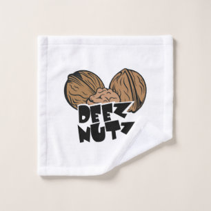 Deez Nutz lustige Illustration Waschlappen