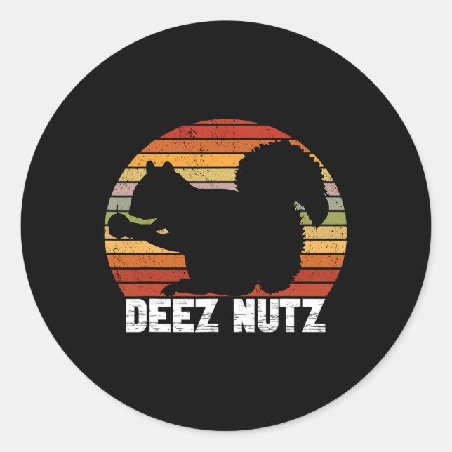 Deez Nutz Nutcracker Squirrel Gopher Chipmunk Dees Runder Aufkleber (Vorderseite)