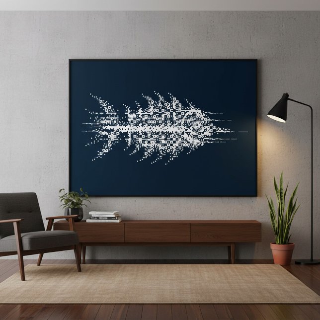 Défectuosité Pixel Art mural poisson blanc (Créateur téléchargé)
