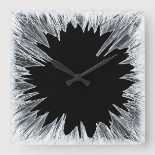 Defekte Glasuhr Quadratische Wanduhr