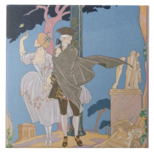 Defekte Herzen, gebrochene Statuen, Illustration Fliese