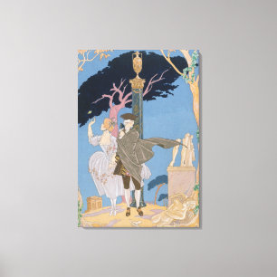 Defekte Herzen, gebrochene Statuen, Illustration Leinwanddruck