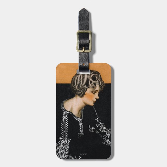 Defekte Perlen-Halskette Gepäckanhänger (Vorderseite vertikal)