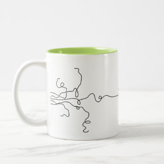Defekte Schnüre Zweifarbige Tasse