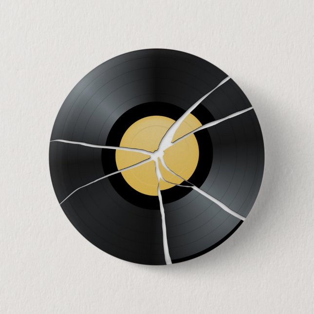Defekte Vinylaufzeichnung Button (Vorderseite)