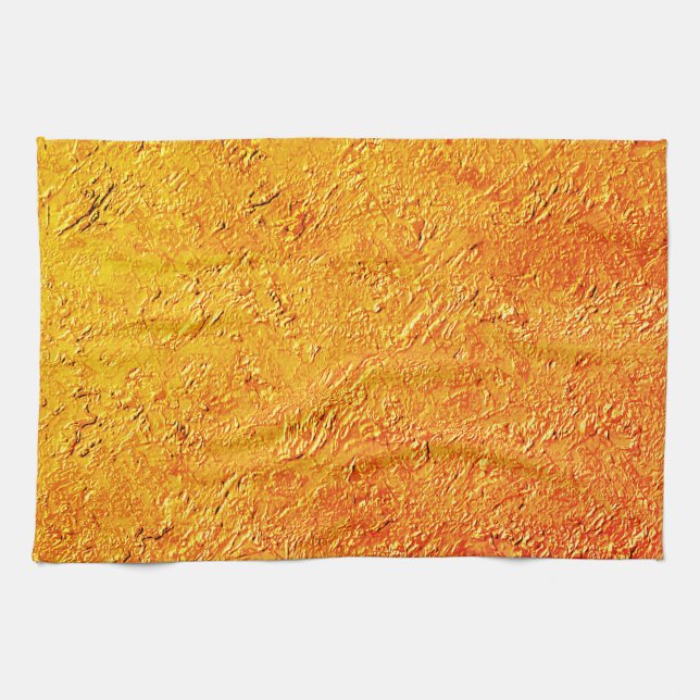 Defekte Wand mit gelber und orangefarbener Textur Geschirrtuch (Horizontal)