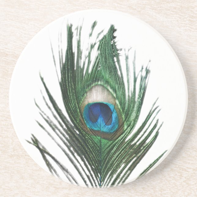 Defekter Peacock Feather-Untersetzer Untersetzer (Vorne)
