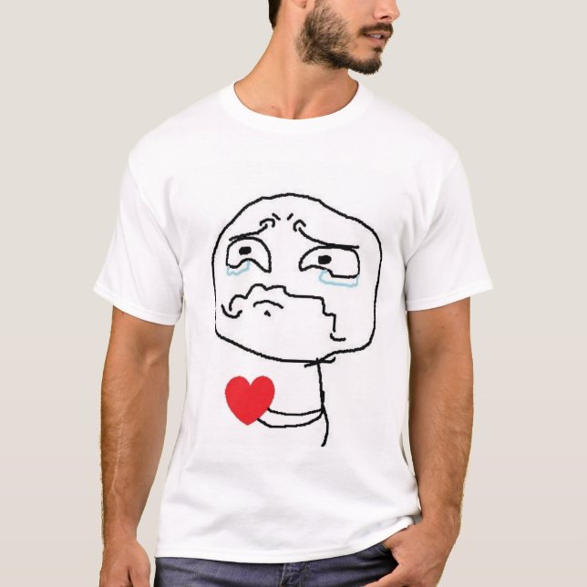 Defektes Herz-Comic-Gesicht T-Shirt (Vorderseite)