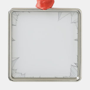Defektes zerbrochenes Glas Ornament Aus Metall