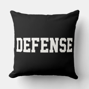 DEFENSE Athletik Weißer Text Auf Fetten Sportliche Kissen
