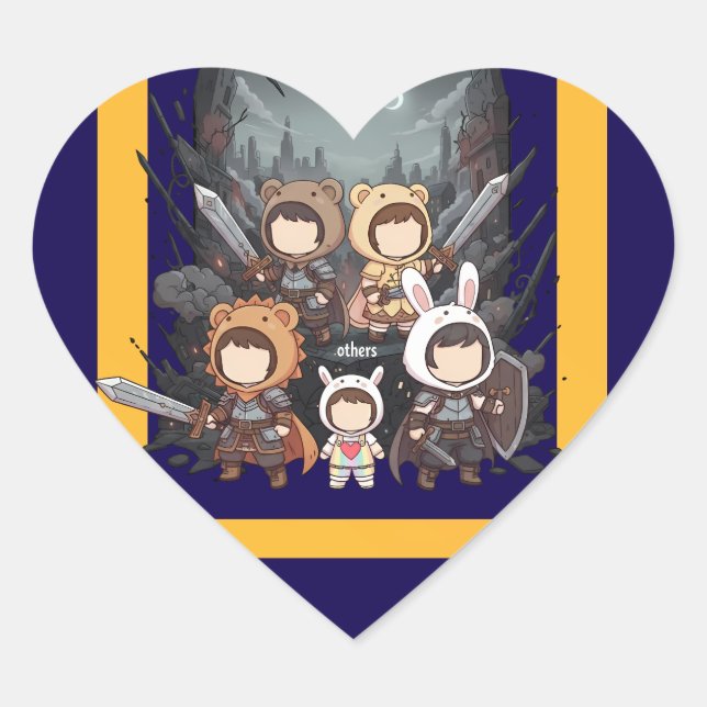 Defense for Others - Little Guardians Herz-Aufkleber (Vorderseite)