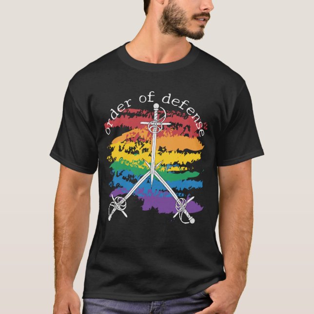 Defense Woodcut Pride T-Shirt (Vorderseite)
