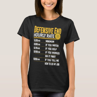 Defensive End Hourly Rate   Defensive End Players T-Shirt