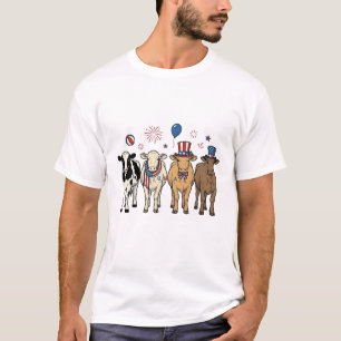 Défilé de vaches patriotiques dessin de t-shirt vi