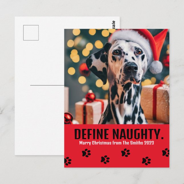 Definieren Sie einen schönen Pet Foto Weihnachten  Postkarte (Vorne/Hinten)